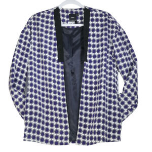 Asos Maternity Blazer Womens Size 4 Bue Gray Pockets Lined Career Classic